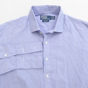 Polo by Ralph Lauren Custom Fit Light Blue Dress Shirt Button Up Men's 17.5 / 44